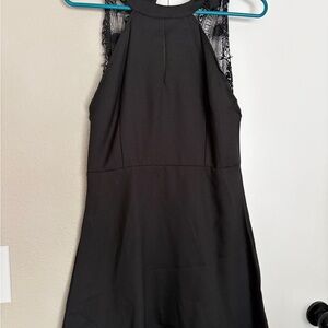 Elegant Black Lace Halter Dress